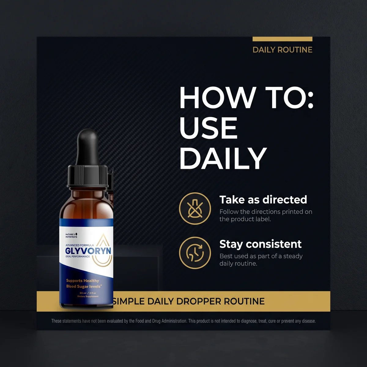 How to use Glyvoryn daily: take as directed and stay consistent with a simple dropper routine