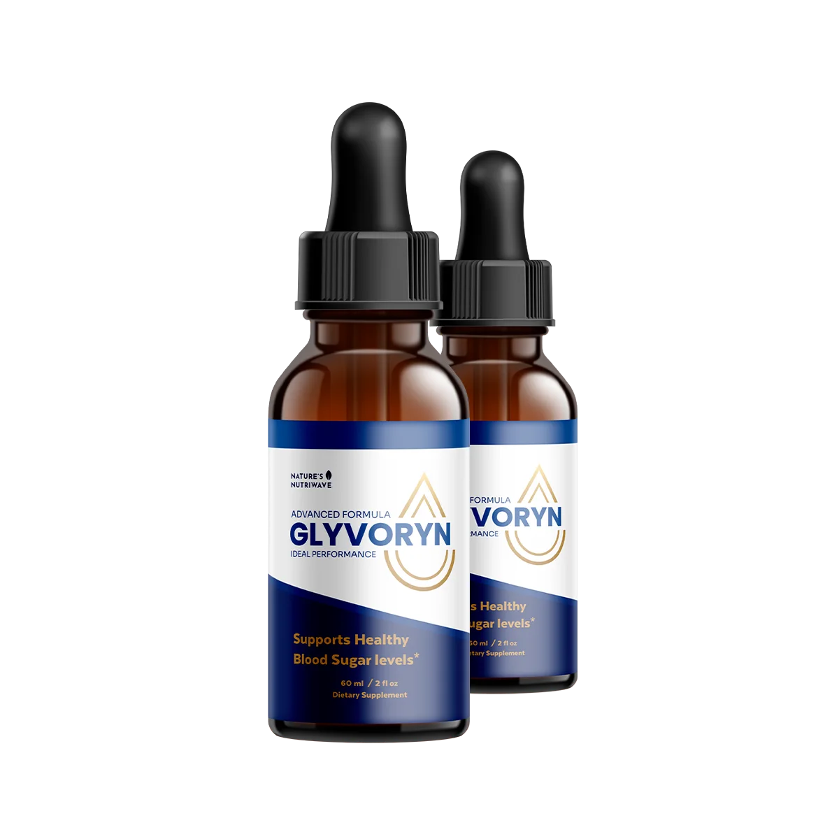 Glyvoryn liquid-drop bottles shown together, available in 2, 3 and 6-bottle packages