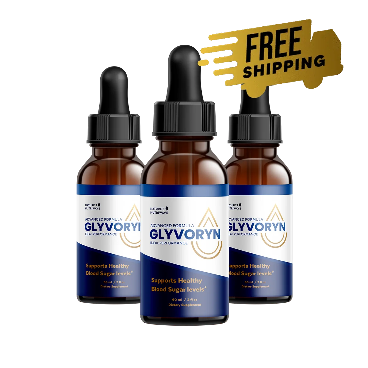 Three-bottle package of Glyvoryn with free shipping